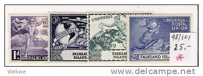 Spez020/ Falklandinseln -  1949 UPU, Mi. 98/101 * - Falklandinseln