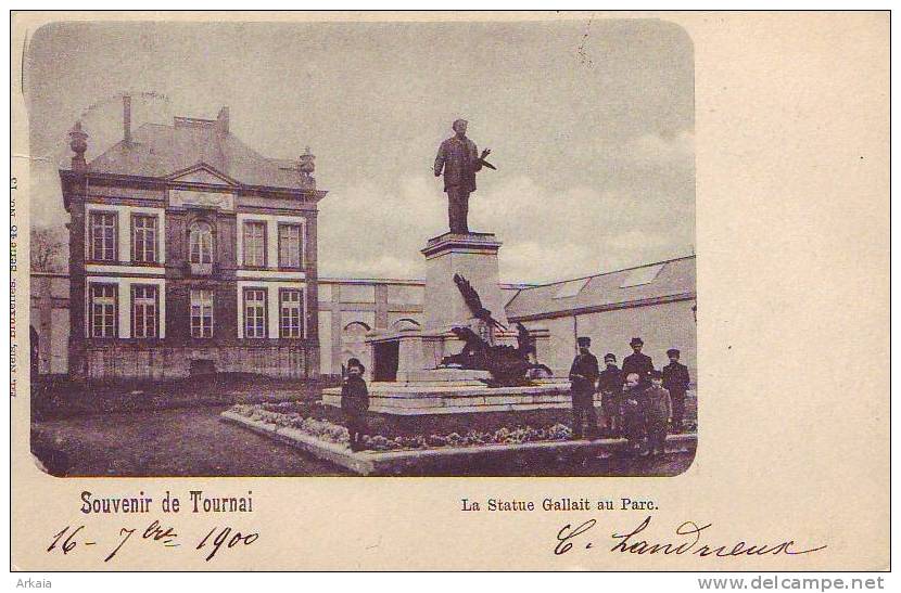 TOURNAI = Souvenir De.... = La Statue Gallait Au Parc - Carte Animée - Doornik