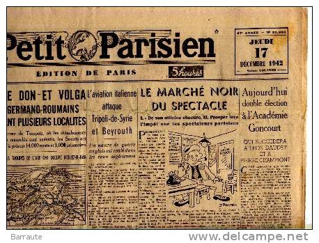 LE PETIT PARISIEN Du 17/12/1942 Dessins De J .PRUVOST Et R. DUBOSC . - Le Petit Parisien