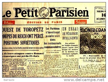 LE PETIT PARISIEN Du 16/12/1942 Dessins De J .PRUVOST Et  BEN  Et Ralf Soupault. - Le Petit Parisien