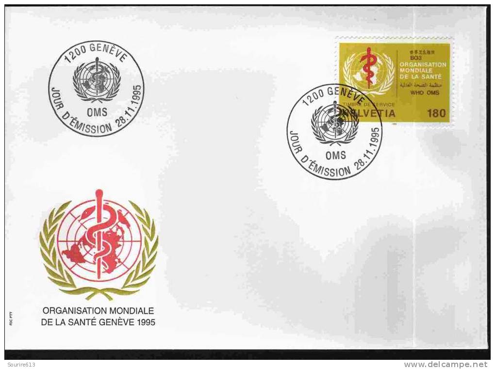 Fdc Suisse 1995 Organisations Internationales OMS - WHO