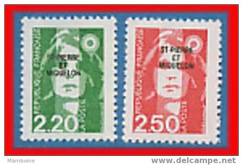 Saint Pierre Miquelon 552/53 Neuf (sans Trace X X) Marianne Surchargé - Unused Stamps