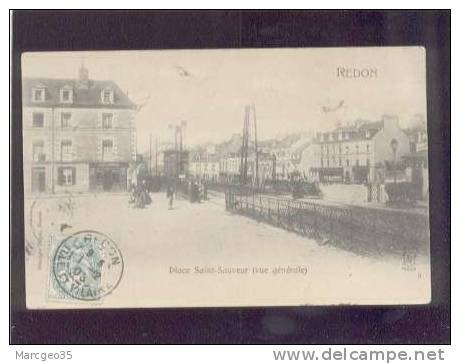 24422 Redon Place St Sauveur Vue Générale  édit.dugas Train Rails Belle Carte Precurseur - Redon