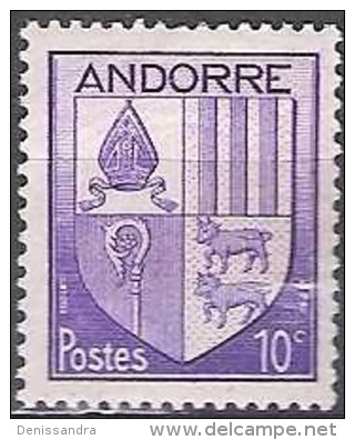 Andorre Français 1944 Yvert 93 Neuf ** Cote (2015) 0.15 Euro Armoirie - Nuevos