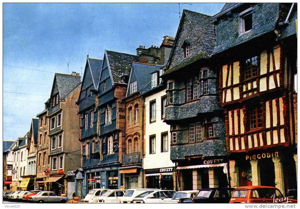 Lannion La Place Du G Leclerc* Renault Peugeot Citroen * Magasin Pingouin Prenatal Superbe 1970 - Lannion