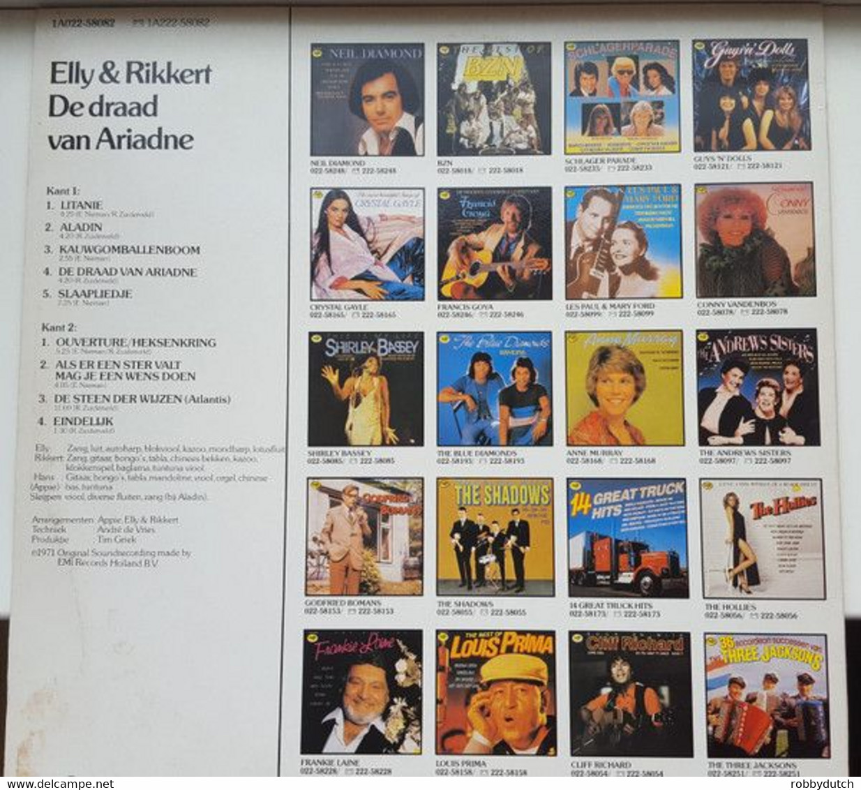 * LP * ELLY & RIKKERT - DE DRAAD VAN ARIADNE (Holland Reissue 1983 Ex-!!!) - Country & Folk