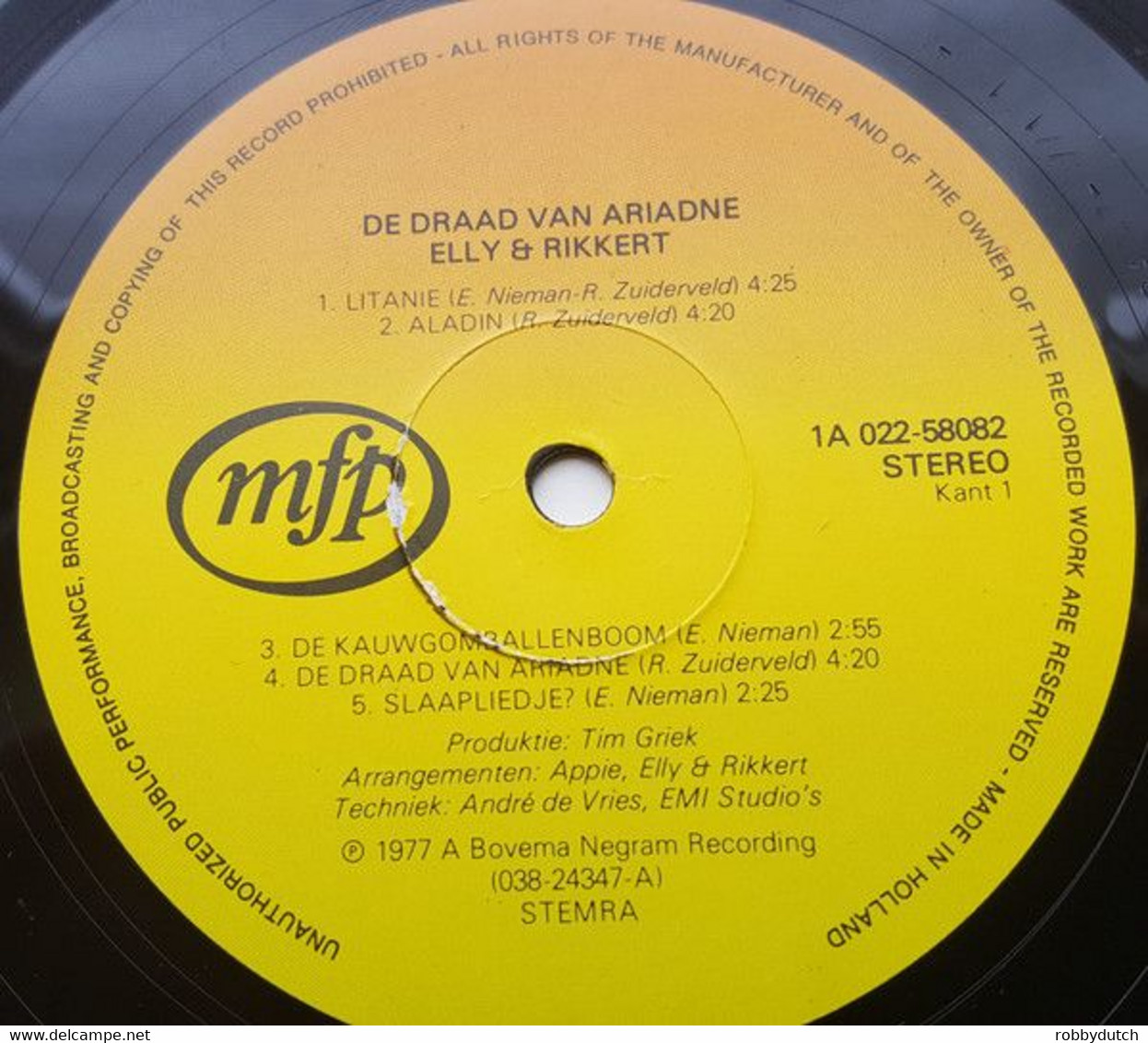 * LP * ELLY & RIKKERT - DE DRAAD VAN ARIADNE (Holland Reissue 1983 Ex-!!!) - Country Y Folk