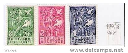 Bel/Mi. 976/78**,  BELGIEN - 1953 Europa Jugend - Ungebraucht