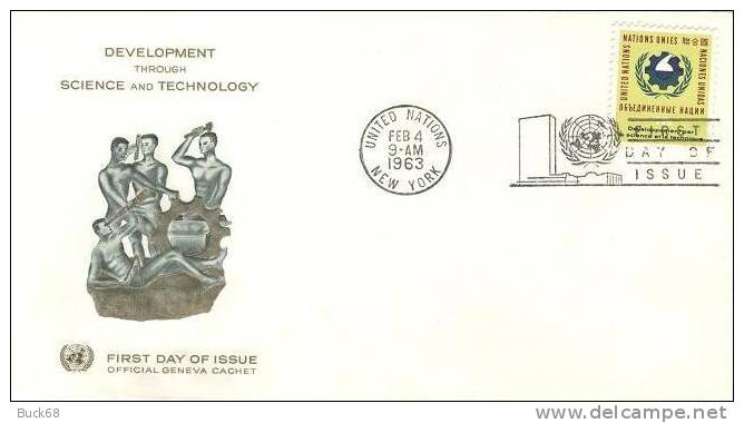 ONU UNO NEW YORK FDC Premier Jour Poste 111 Conférence Sur La Science Et La Technologie à Genève Genf 1963 - FDC