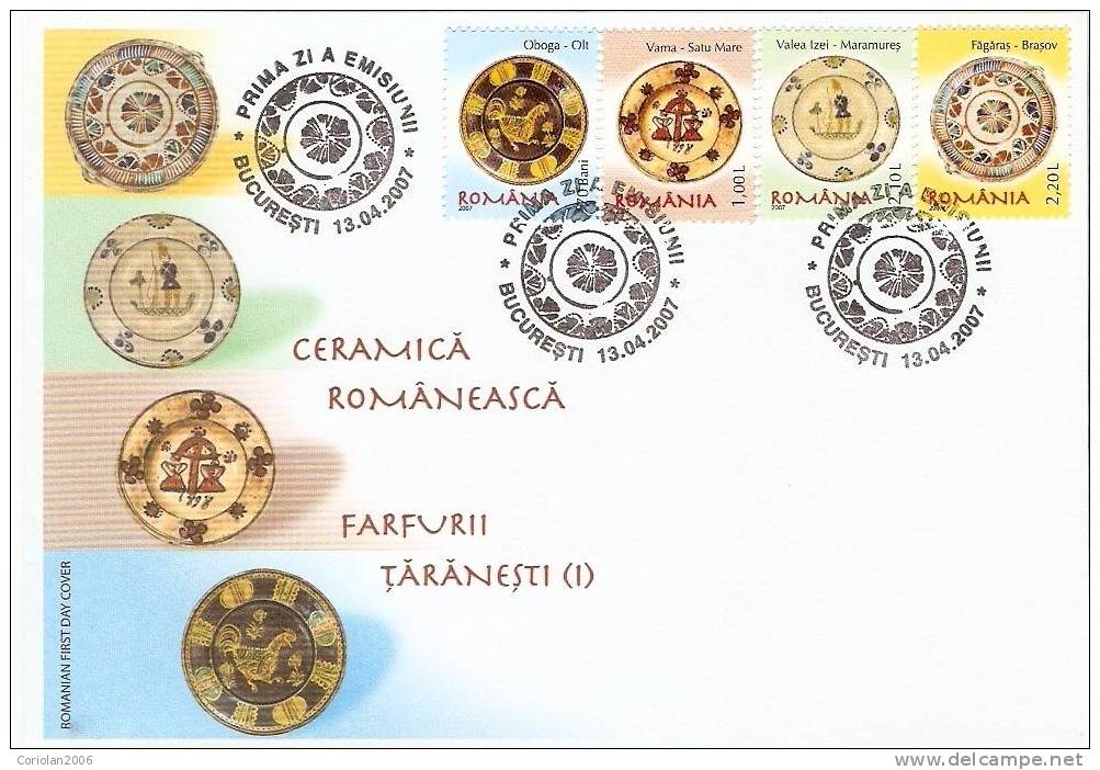 Romania 2007 / Romanian Pottery - Peasant Dishes (I) /  FDC - FDC