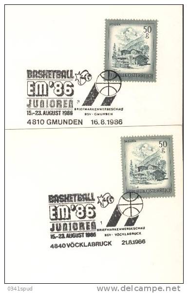 1986 Autriche  Gmunden  Vocklabruck  Championnat D'Europe  Basketball - Basketball