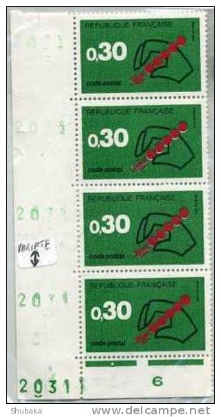 ** RARE ** Variété Sur CODE POSTAL 30 Centimes   Report Du  N°  DE FEUILLE EN BORDURE - Unused Stamps