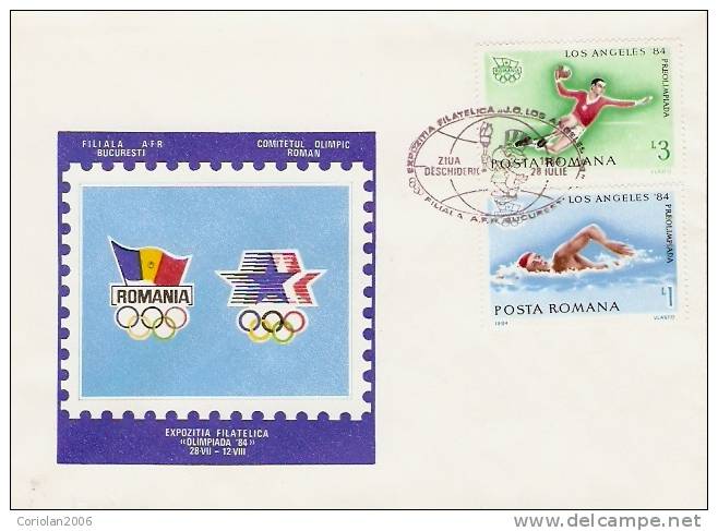 Romania /special Cover With Special Cancellation - Estate 1984: Los Angeles