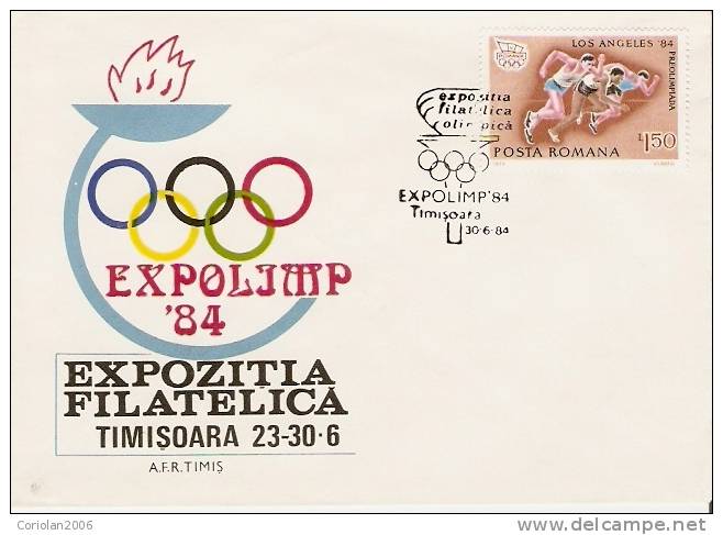 Romania /special Cover With Special Cancellation - Ete 1984: Los Angeles