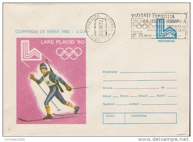 Romania / Postal Stationery With Special Cancellation - Hiver 1980: Lake Placid