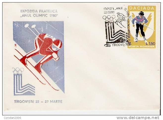 Romania / Special Cover With Special Cancellation - Invierno 1980: Lake Placid