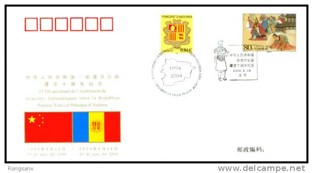 PFTN.WJ-150 CHINA-ANDORRA DIPLOMATIC COMM.COVER - Briefe U. Dokumente