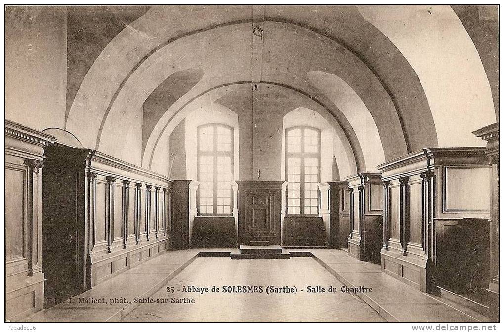 72 - Abbaye De Solesmes. Salle Du Chapitre (non Circulée - 1er Choix) - Solesmes