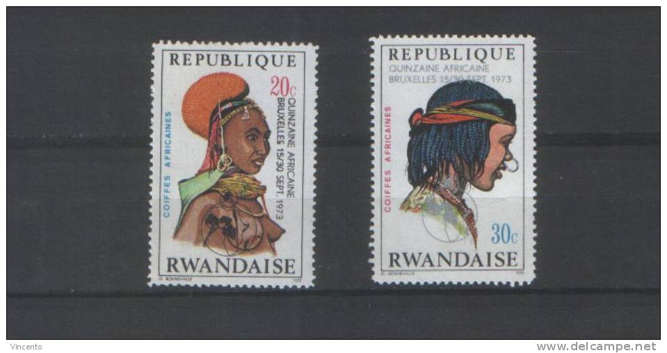 RWANDA COIFFES AFRICAINES NEUFS 1970 - Ongebruikt