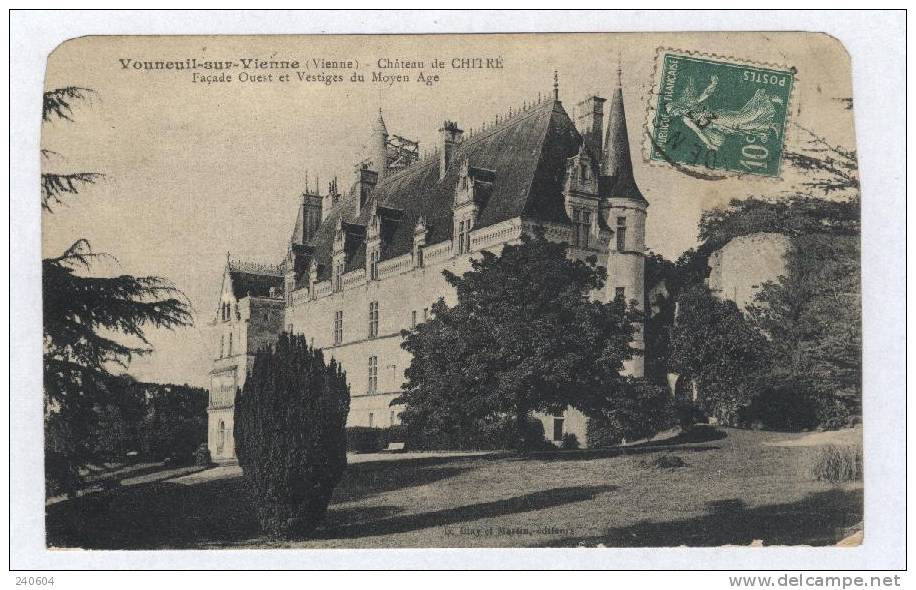 VOUNEUIL-sur-VIENNE  --  Château De Chitré -Façade Ouest Et Vestige Du Moyen Age - Vouneuil Sur Vienne