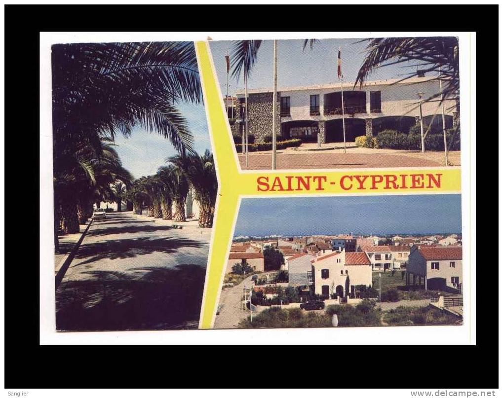 SAINT CYPRIEN N° 4927 - L'AVENUE DES PALMIERS . LA MAIRIE...... - Saint Cyprien