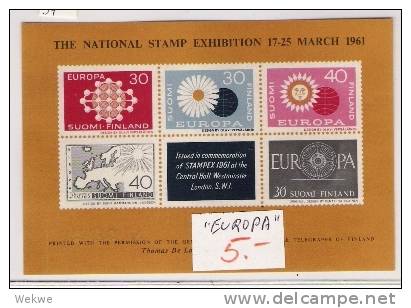 Spez034 FINNLAND - / Europablock März  1961**  M-sheet   STAMPEX - Blokken & Velletjes