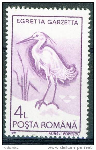 Faune - Oiseau - ROUMANIE - Aigrette Garzette - N° 3927 ** - 1991 - Unused Stamps