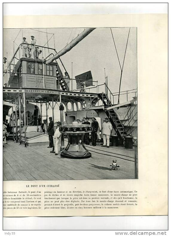 - REPROS DE PHOTOS RECTO-VERSO DU DEBUT DU XXe S. 1. LE PONT D´UN CUIRASSE 2. SAHARA ALGERIEN LA PRIERE - Bateaux