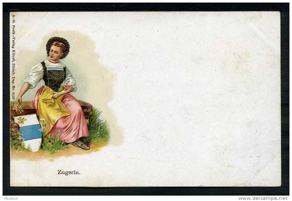 SUISSE - ZG Zoug - Zugerin - BELLE LITHO - Edition Künzli - CARTE PRÉCURSEUR DE 1903 - Zoug