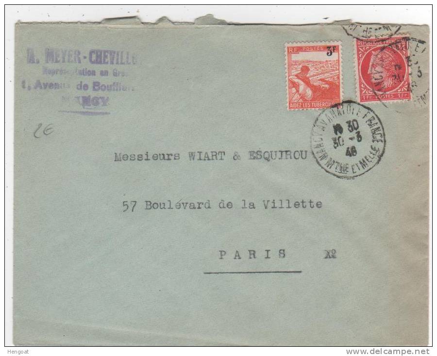 Timbres Yvert N° 676,750  Sur Lettre Du 30/3/48 - Briefe U. Dokumente