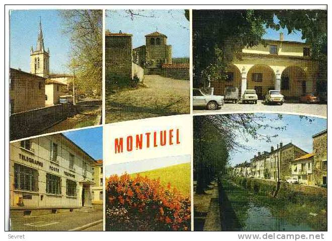 MONTLUEL.Vues Multiples.- Voitures Ann.60. Cpm - Montluel