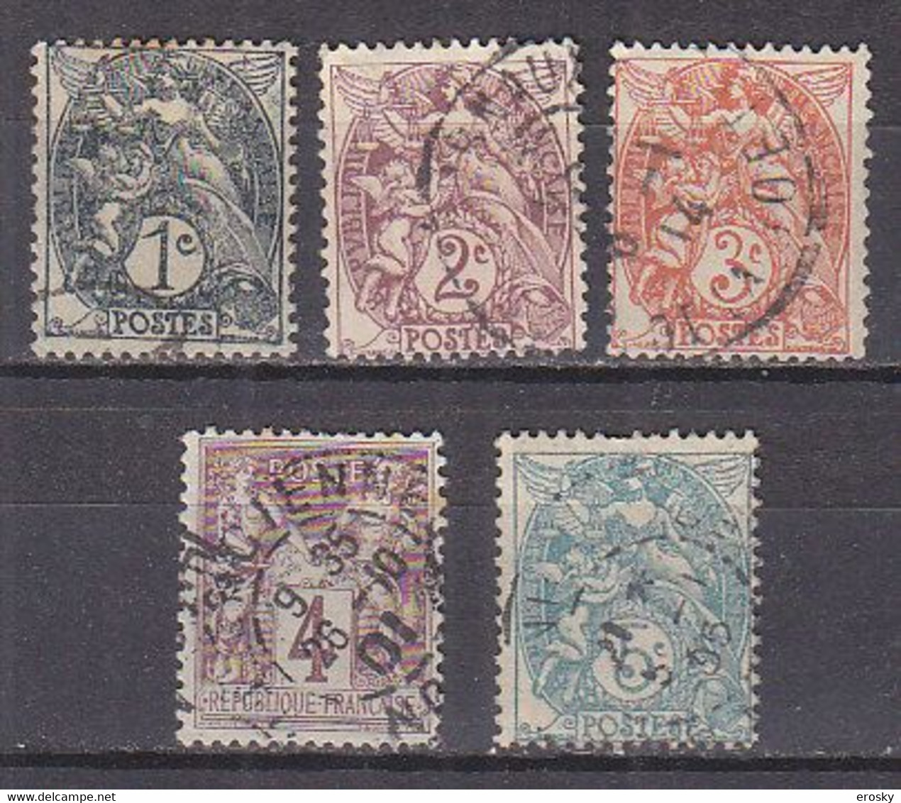 M0170 - FRANCE Yv N°107/11 - 1900-29 Blanc