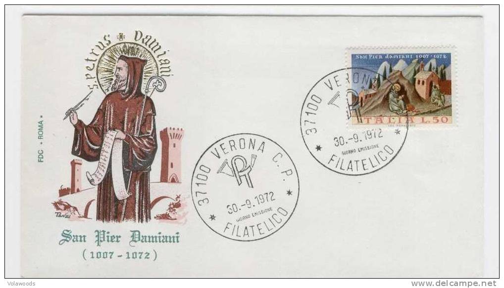 Italia - Busta Fdc Con Serie Completa: 9° Centenario Della Morte Di San Pier Damiani - Theologen