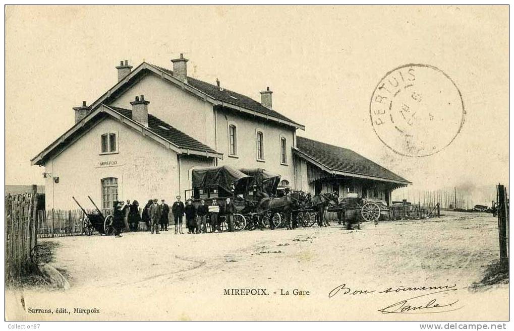 09 - ARIEGE - MIREPOIX - GARE DISPARUE - TRAIN - DILIGENCE - CLICHE 1900 - Mirepoix