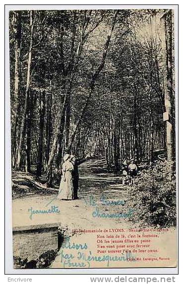 Cpa Foret Domainiale De LYONS Sentier Ste Catherine  -ed Lavergne -"jeannette Et Le Prince Charmant" - Lyons-la-Forêt