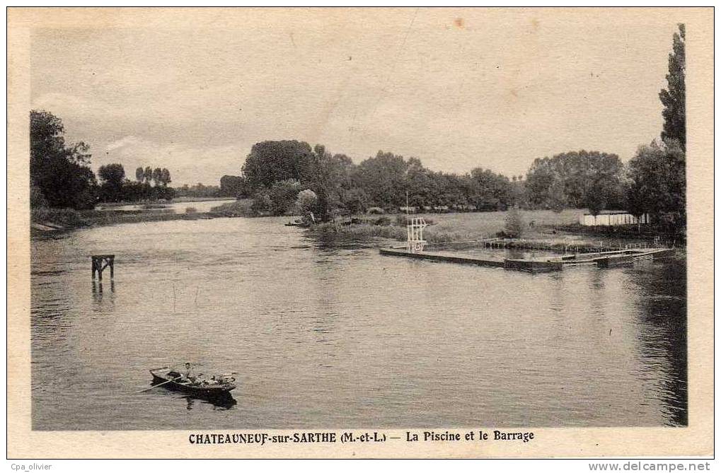 49 CHATEAUNEUF SUR SARTHE Piscine, Barrage, Ed Chrétien, 195? - Chateauneuf Sur Sarthe