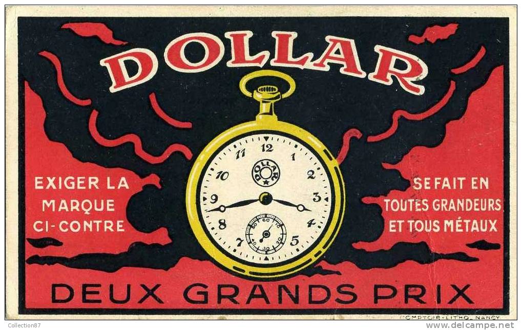 PUBLICITE MONTRE DOLLAR - HORLOGERIE - HORLOGE - PENDULE - - Pubblicitari