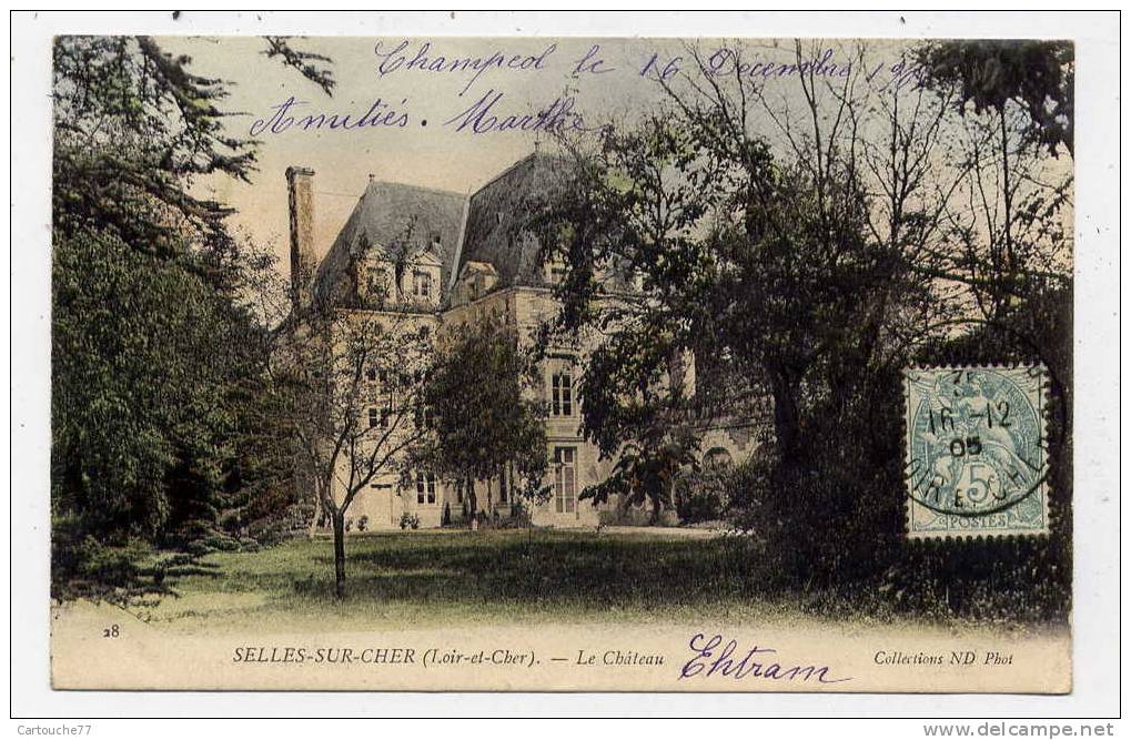 K10 - SELLES-sur-CHER - Le Château (jolie Carte De 1905 Oblitérée à Selles-sur-Cher) - Selles Sur Cher