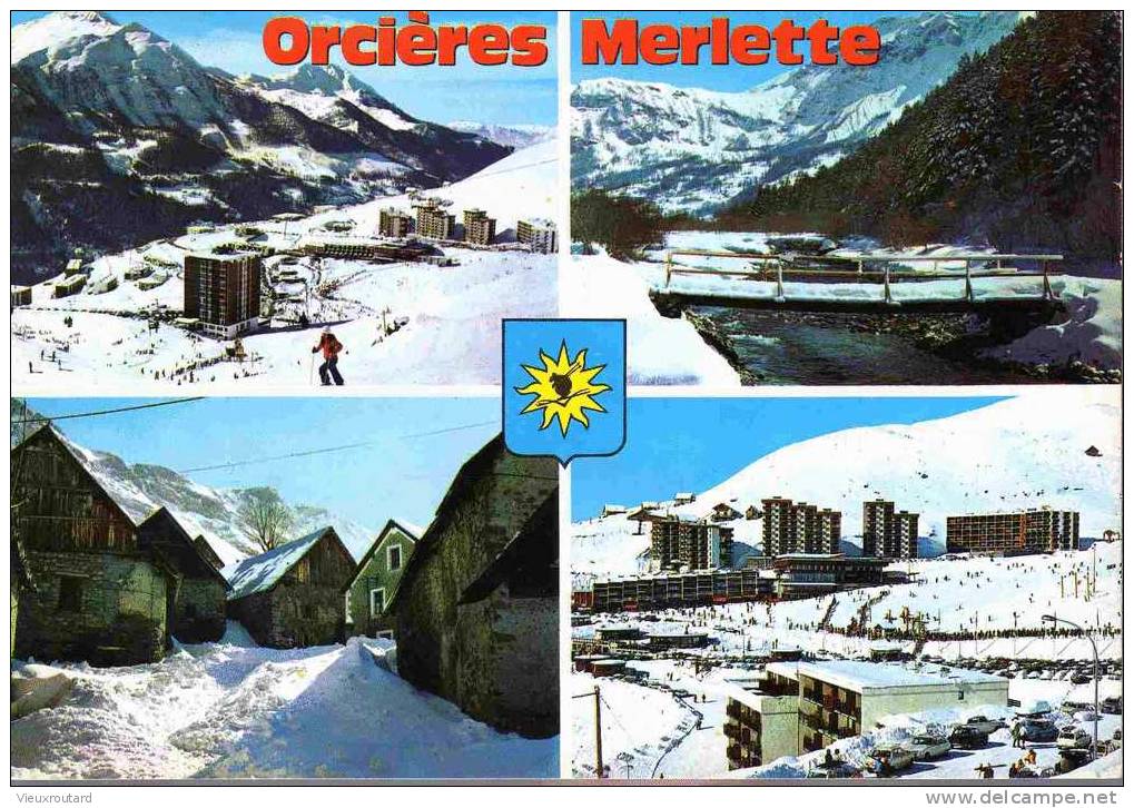 CPSM .DATEE 1981. ORCIERES-MERLETTE. LA VALLEE DU DRAC. VILLAGE DE PRAPIC. DEPART DES PISTES SKI. - Orcieres