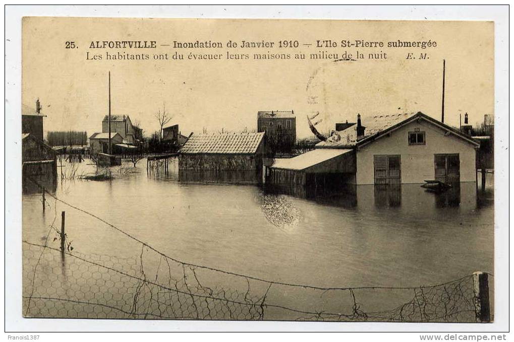 H141 - ALFORVILLE - Inondations De Janvier 1910 - L'Île Saint-Pierre Submergée - Les Habitants Ont Dû évacuer ...(1910) - Alfortville
