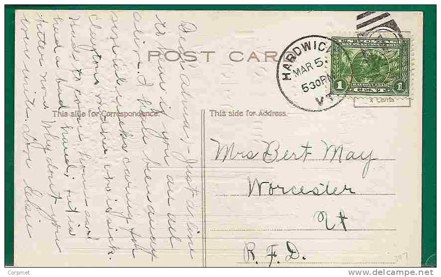 USA - PANAMA PACIFIC EXPOSITION ISSUE - VASCO NUÑEZ DE BALBOA Scott #397 On VF EASTER EMBOSSED POSTCARD - Briefe U. Dokumente