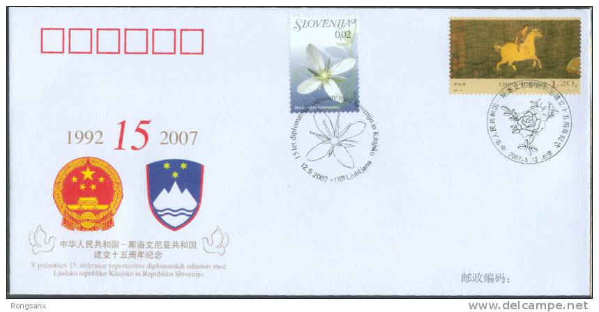 PFTN.WJ(C)-17 CHINA-SLOVENIA DIPLOMATIC COMM.COVER - Briefe U. Dokumente