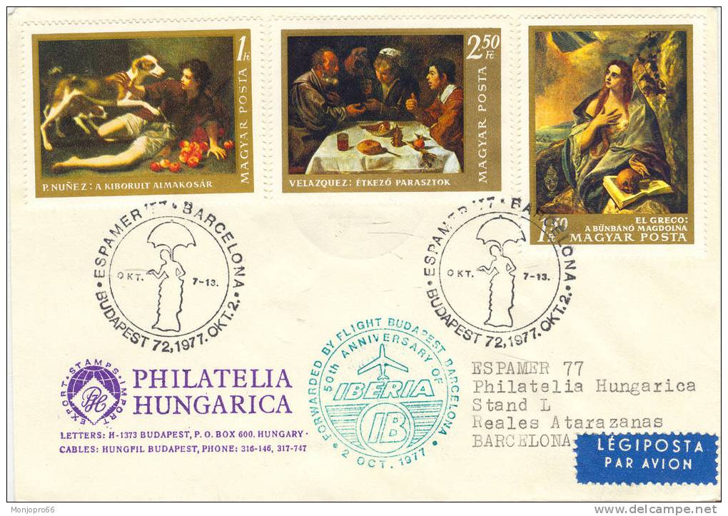 Enveloppe De Hongrie Du 50ème Anniversaire D’Ibéria - FDC