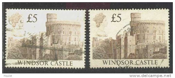 Großbritannien Mi. N° 1177  2 X  5 Pfund Marke Windsor Castle In Unterschiedlichen Papierarten - Non Classés