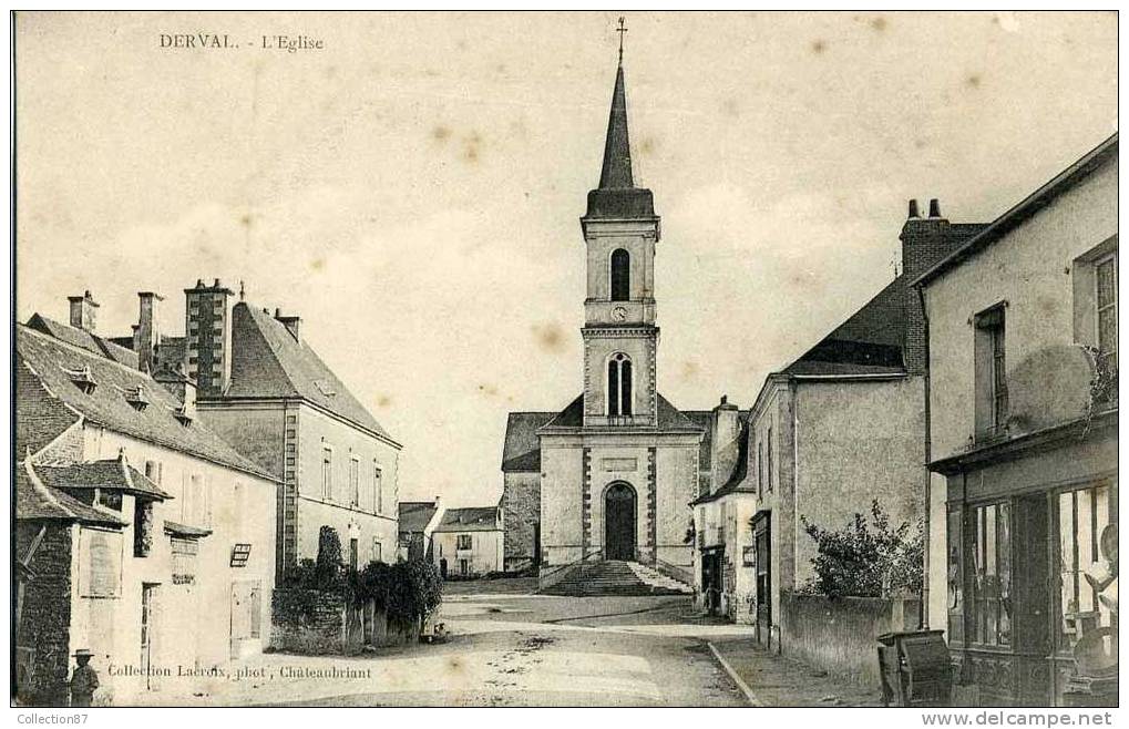 44 - LOIRE ATLANTIQUE - DERVAL - RUE De L'EGLISE - BOULANGERIE - CHARCUTERIE - BAZAR - CLICHE 1900 - Derval