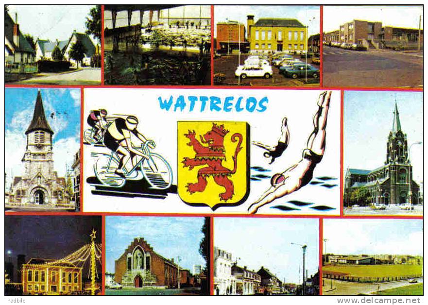 Carte Postale 59.  Wattrelos  Cité Amédée-Prouvost  La Douane  La Piscine Etc...trés Beau Plan - Wattrelos