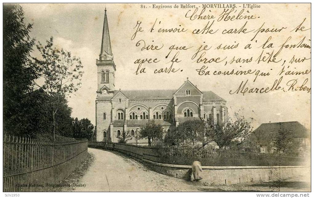 CA - 90 - MORVILLARS - L'Eglise - 1904 - Autres & Non Classés