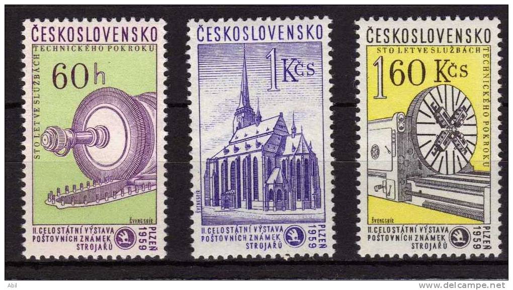 Tchécoslovaquie 1959 N°Y.T. : 1019 à 1021** - Unused Stamps