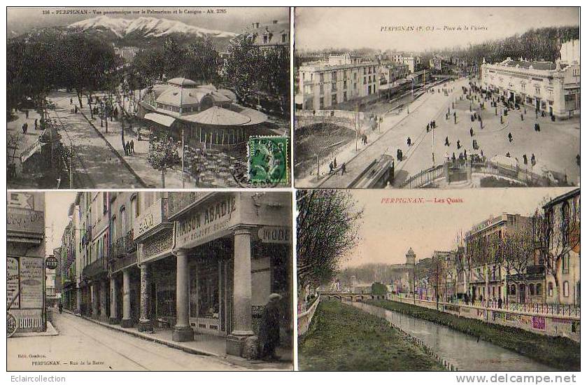 PERPIGNAN....Lot De 7  CP..Vues Diverses Dont..Magasin..Tramway - Perpignan