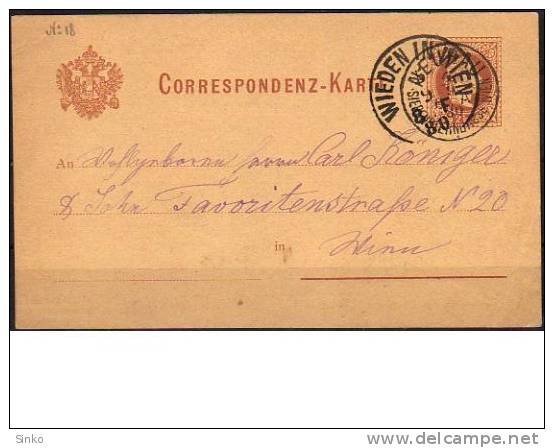 1867. Postcard With Wieden Postmark - Oblitérés